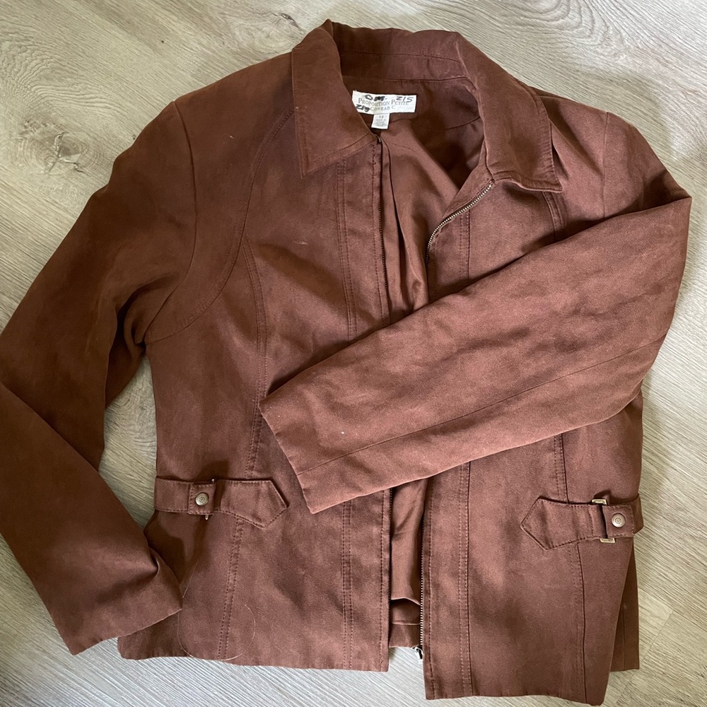 Brown Faux Suede Jacket